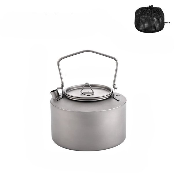 1000ml Ultralight Pure Titanium Camping Kettle
